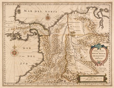 Lot 214 - Panama & Columbia. Blaeu (W. J.), Terra Firma..., Amsterdam, circa 1648