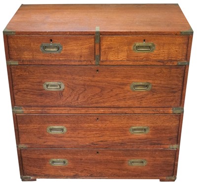 Lot 668 - Campaign Chest. A Victorian mahogany campaign chest