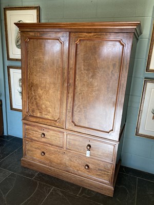 Lot 675 - Linen Press, A Victorian mahogany linen press