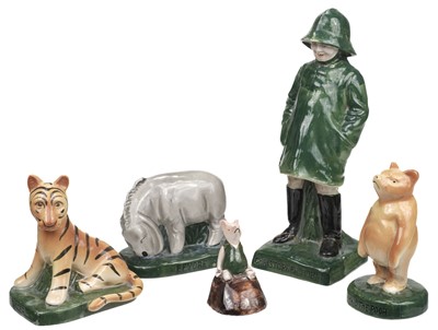 Lot 595 - Fulham Pottery. Winnie the Pooh, Fulham Pottery, designed by A.R. White, circa 1934