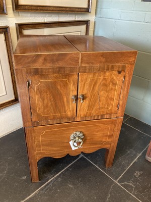 Lot 678 - Night Table. A George III period mahogany night table