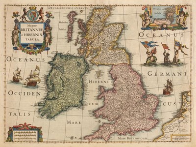 Lot 74 - British Isles. Jansson (Jan & Hondius Henricus), Magnae Britanniae et Hiberniae Tabula, 1631