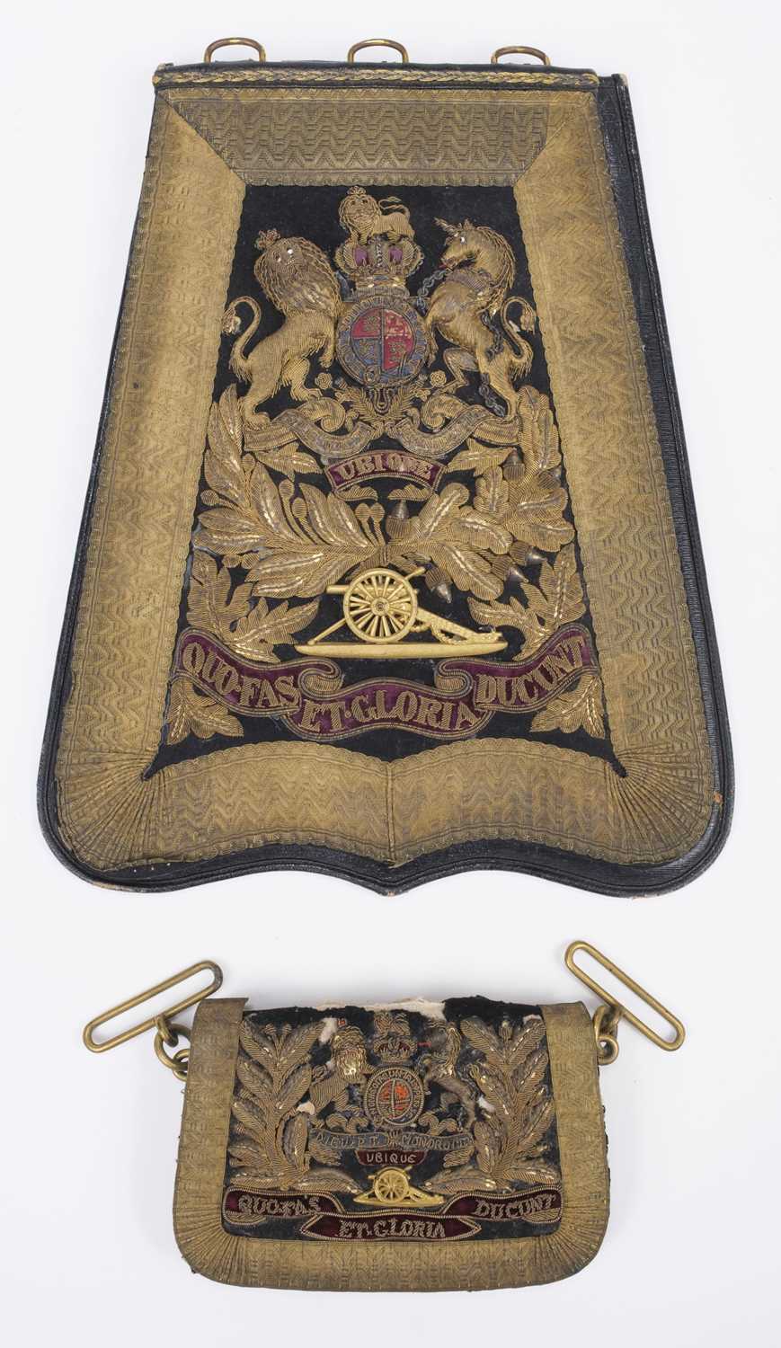 Lot 281 - Royal Artillery. A Victorian sabretache and cartridge pouch belonging to Colonel F. W. G. Tothill, Royal Artillery