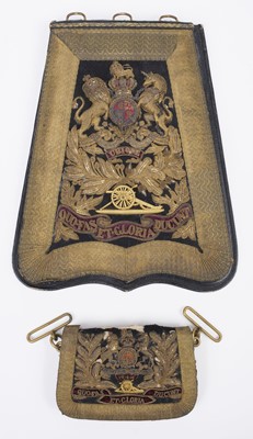 Lot 281 - Royal Artillery. A Victorian sabretache and cartridge pouch belonging to Colonel F. W. G. Tothill, Royal Artillery