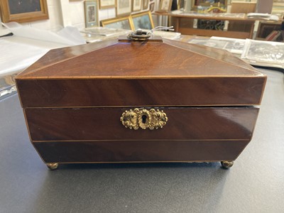 Lot 741 - Tea Caddy. A Regency mahogany sarcophagus tea caddy