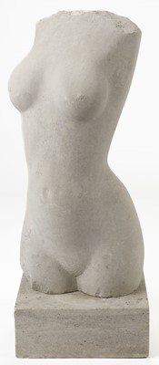 Lot 739 - Stone Torso. A limestone carved female torso, 20th century