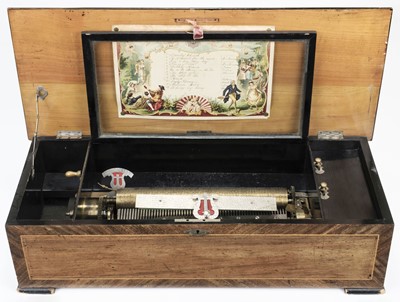 Lot 583 - Music Box. A Victorian Swiss music box, circa 1880