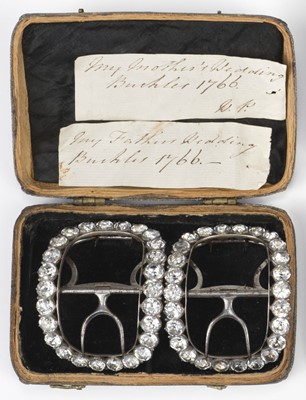 Lot 598 - Shoe Buckles. A pair of paste buckles, circa 1766
