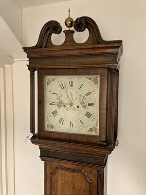 Lot 676 - Longcase Clock. A Victorian oak and mahogany longcase clock