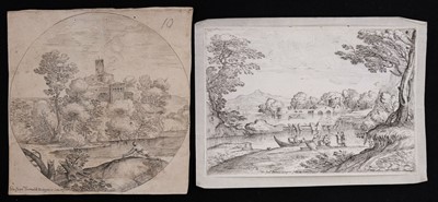 Lot 12 - Grimaldi (Giovanni Francesco, 1606-1680). Landscape with fishing boat..., and others