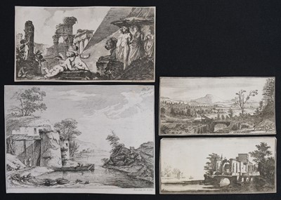 Lot 12 - Grimaldi (Giovanni Francesco, 1606-1680). Landscape with fishing boat..., and others