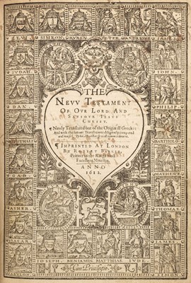 Lot 297 - Bible [English]. [The Holy Bible, Conteyning the Old Testament and the New..., 1612]
