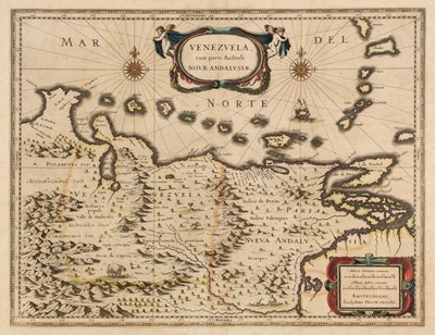 Lot 150 - Venezuela. Blaeu (W. J.) Venezuela cum parte Australi Novae Andalusiae, Amsterdam: circa 1640