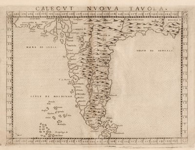 Lot 101 - India. Ruscelli (Girolamo), Calecut Nuova Tavola, Venice: circa 1564