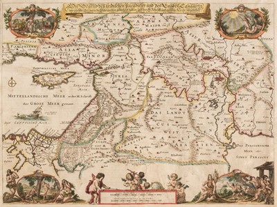 Lot 99 - Holy Land. Visscher (N.), Die Gegend des Irdischen Paradieses und des Landes Canaan, Nuremberg: 1736