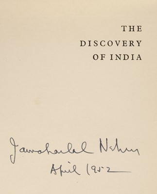 Lot 398 - Nehru (Jawaharlal). The Discovery of India, 3rd edition, London: Meridian Books, 1951