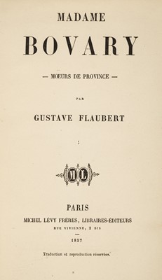 Lot 342 - Flaubert (Gustave). Madame Bovary, 2 vols, 1st ed, 1st issue, 1857