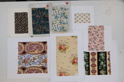 Lot 521 - Samples. A collection of fabric and wallpaper samples and designs, late 19th-20th century