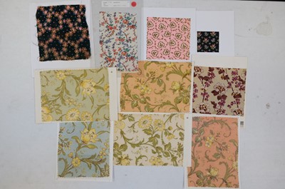 Lot 521 - Samples. A collection of fabric and wallpaper samples and designs, late 19th-20th century