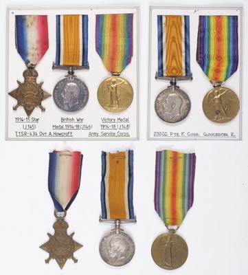 Lot 146 - WWI Medals. Royal Army Medical Corps, Army Service Corps, Gloucestershire Regiment