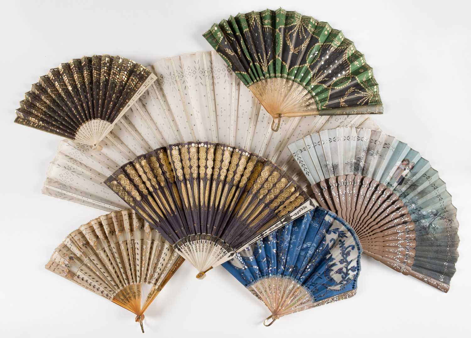 Lot 495 - Greek Revival Fan. A decorative fan, circa 1790-1810