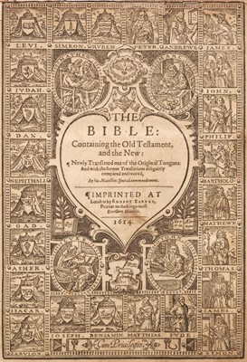 Lot 299 - Bible [English]. The Bible: containing the Old Testament, and the New, 1614