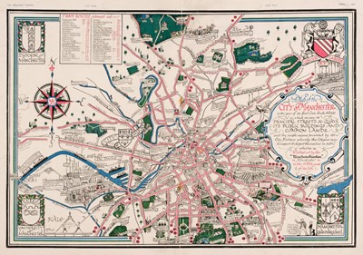 Lot 114 - Manchester. Map of the City of Manchester, published by the Manchester Guardian, 1926