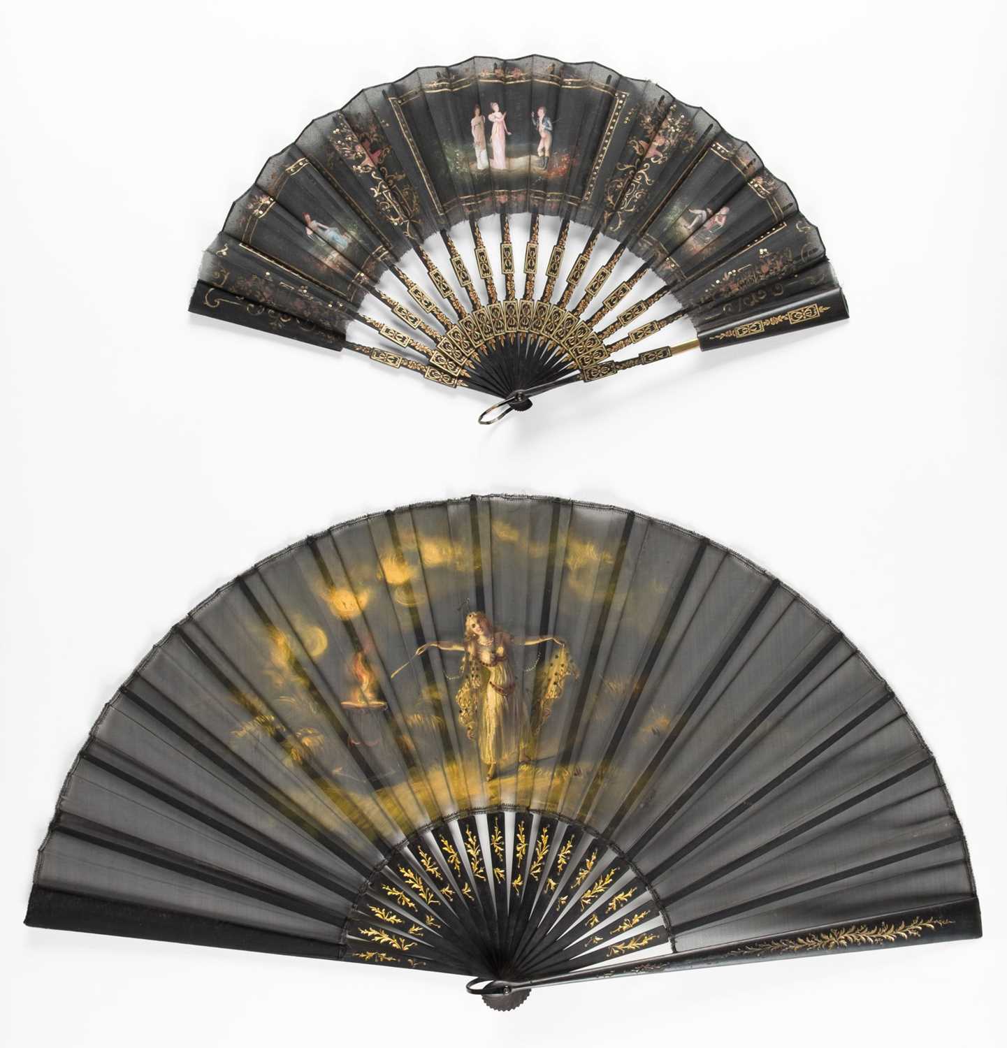 Lot 503 - Verdevoye (Eugène, 1856-1926). A painted folding fan