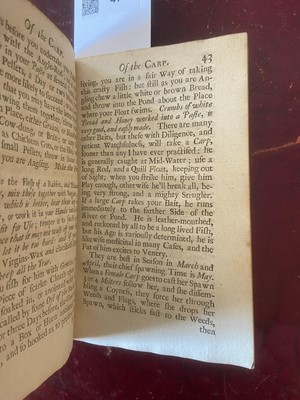 Lot 47 - Angling. The Whole Art of Fishing..., 1st edition, 1714