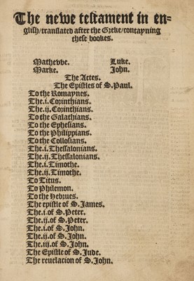 Lot 267 - Bible [English]. The Bible in Englishe..., 1550