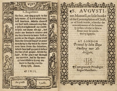 Lot 280 - Augustine (Saint). [Certaine select prayers, gathered out of S. Augustines Meditations..., 1577]
