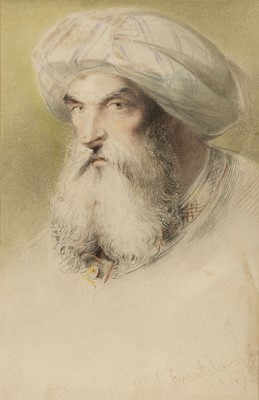 Lot 222 - Portrait. Muhammad Ali Pasha (1769-1849), 1849, watercolour with pencil