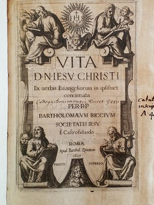 Lot 295 - Ricci (Bartolomeo). Vita D.N. Jesu Christi ex verbis Evangeliorum in ipsismet concinnata, 1607