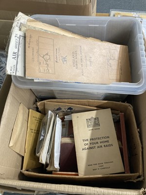 Lot 327 - Air Raid Precaution. WWII ARP ephemera, RAF Maps & WWII diaries