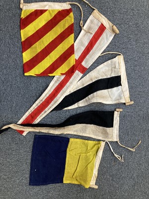 Lot 20 - Signal Flags. A collection of 35 WWII period cloth signal flags