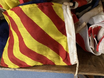 Lot 20 - Signal Flags. A collection of 35 WWII period cloth signal flags