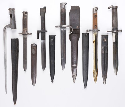 Lot 167 - Bayonets. American 1899 pattern bayonet and other bayonets