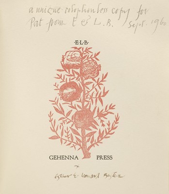 Lot 388 - Gehenna Press. Riddle Poems, Emily Dickenson, Massachusetts: The Gehenna Press, 1957