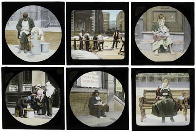 Lot 86 - Magic Lantern Slides. A group of 34 coloured magic lantern slides, c. 1900