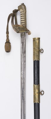 Lot 216 - Sword. A WWI period Royal Navy officer's sword