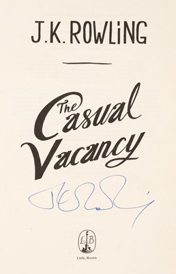 Lot 404 - Rowling (J.K.) The Casual Vacancy, 1st edition, signed, London: Little, Brown, 2012
