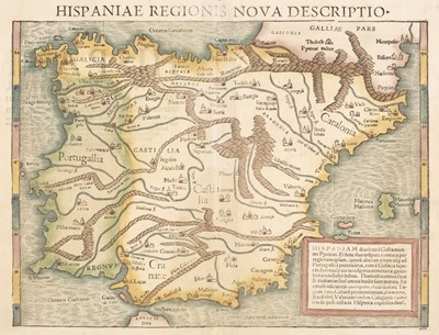 Lot 140 - Spain & Portugal. Munster (Sebastian), Hispaniae Regionis Nova Descriptio, Basle: circa 1550