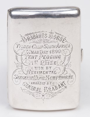 Lot 230 - Brabants Horse. A Second Boer War silver cigarette case by Henry Matthews, Birmingham 1898