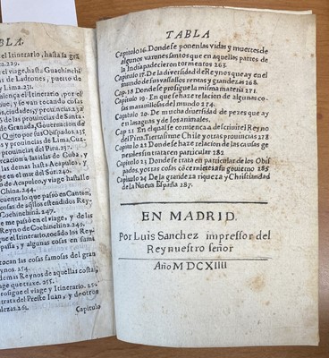 Lot 14 - Ordonez de Cevallos (Pedro). Viage del Mundo, 1st edition, Madrid: Luis Sanchez, 1614