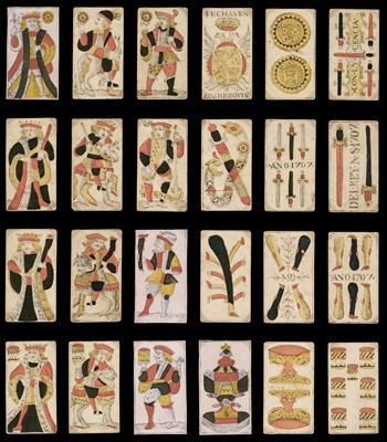 Lot 517 - Spanish playing cards. Madrid pattern, Madrid: unknown maker, 1707, & 3 others
