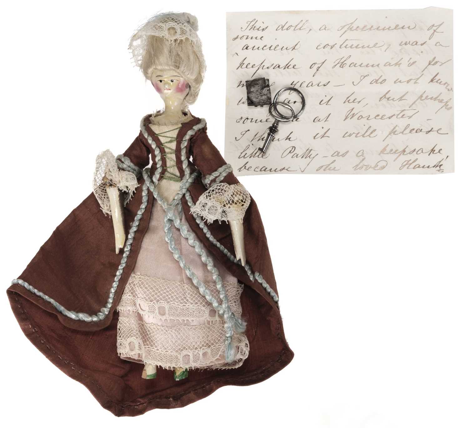 Lot 472 - Grödnertal Doll. A miniature wooden doll, circa 1820-1840, carved wooden body