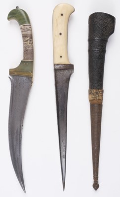 Lot 176 - Daggers. An India pesh kabz, 19th century plus an Afghan pesh kabz dagger