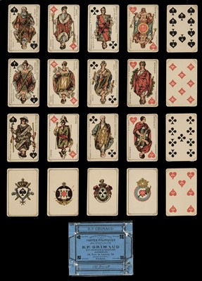 Lot 496 - French playing cards. Cartes politiques: Jeu d'actualité, B.P. Grimaud, 1872
