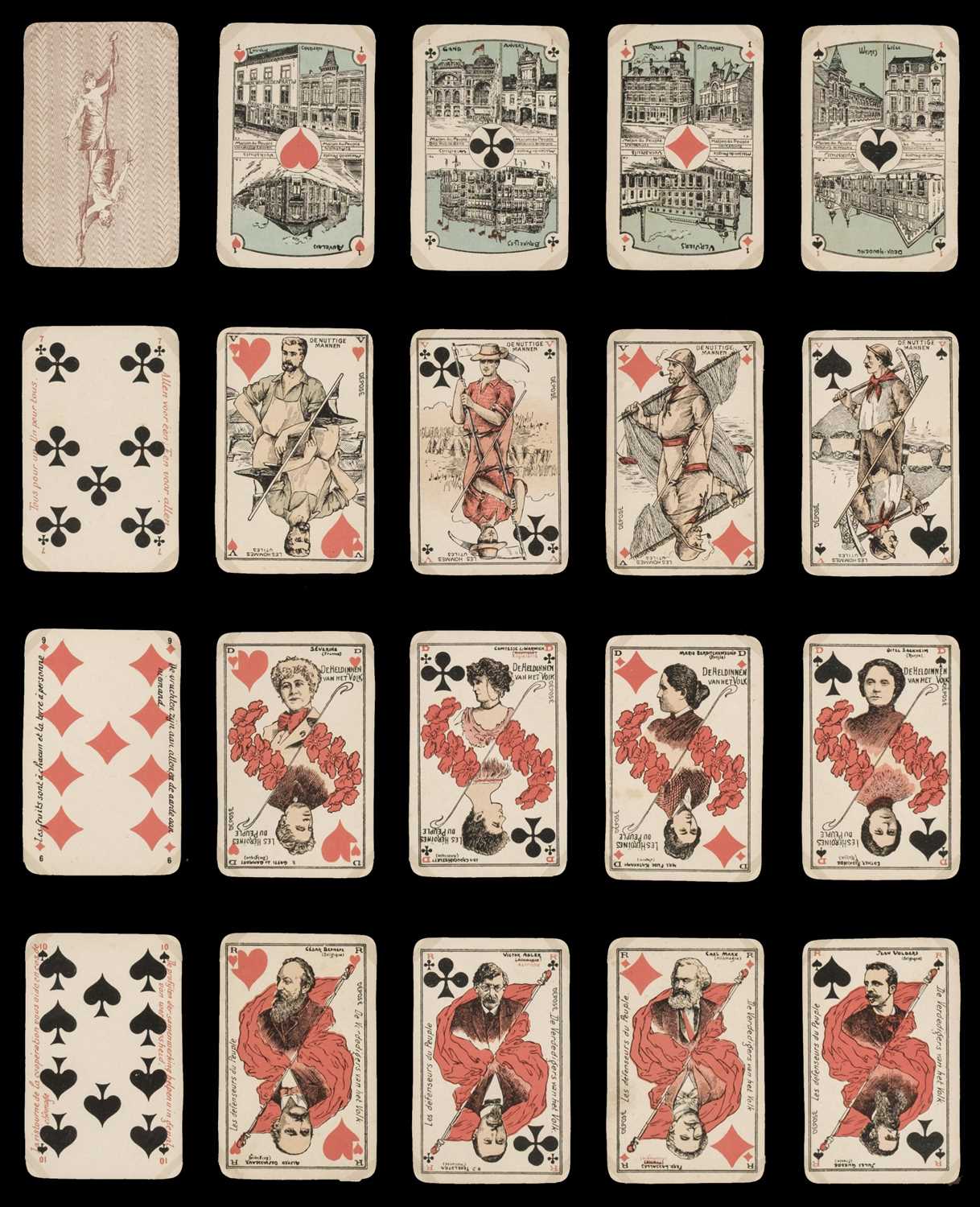 Lot 487 - Belgian playing cards. Socialist Internationale, unknown maker, circa 1930