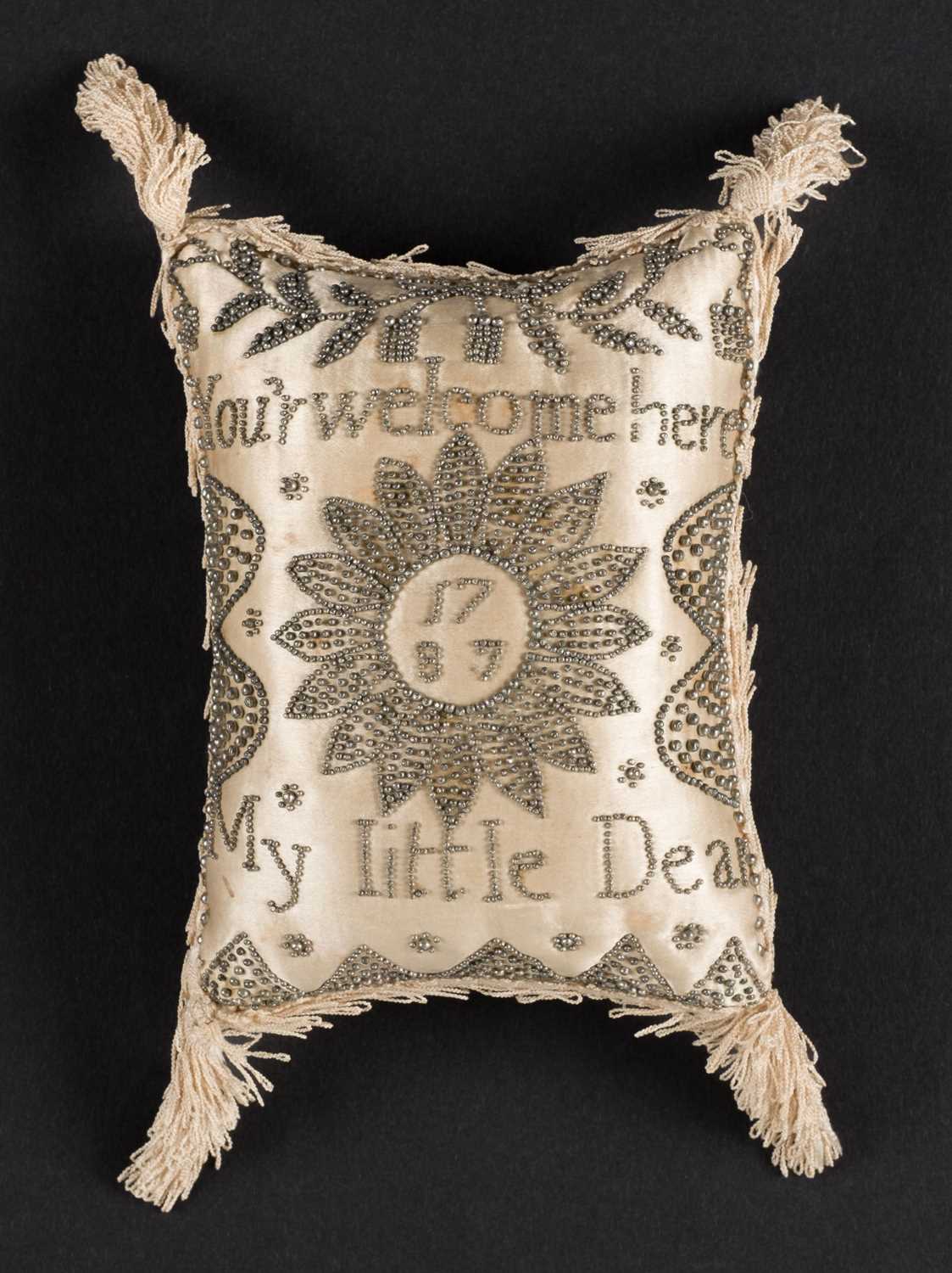 Lot 466 - Sewing. A pinwork pincushion, 1787